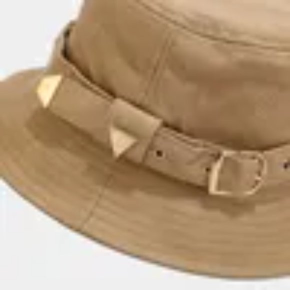 Bucket Hat W/Buckle Detail Cargo Foldable Fashion Solid Color Tan Fall Winter - Picture 5 of 7